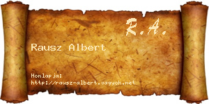 Rausz Albert névjegykártya
