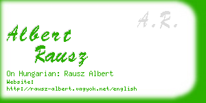 albert rausz business card